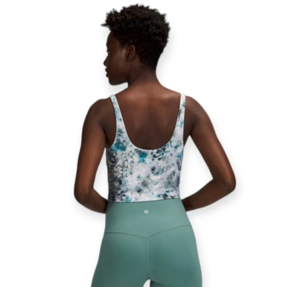 Lululemon Align Crop Tank in Kaleidofloral Multi Gray Blue 8 - Picture 2 of 16